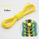 1 Pair 22 Colors Elastic Shoelaces Round Locking No Tie Shoe