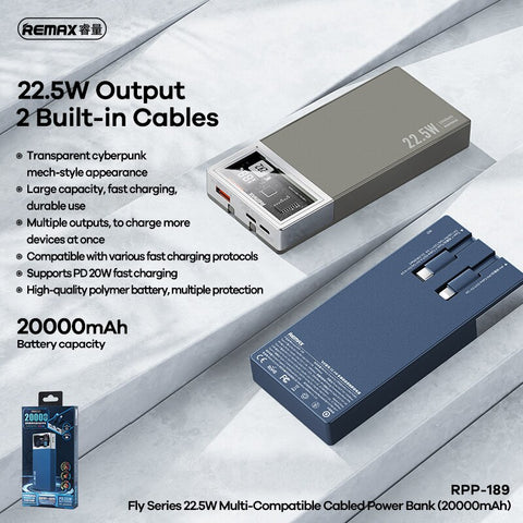 Remax 22.5W Power Bank 20000mAh Fast Charging