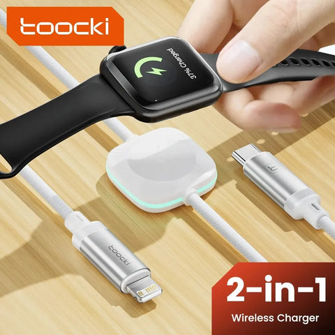 Toocki 2 IN 1 PD 27W Magnetic Wireless Charger Type C Fast Charging Cable 20W