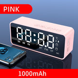 G50 Wireless Bluetooth Speaker with FM Mini Card Mirror Alarm Clock