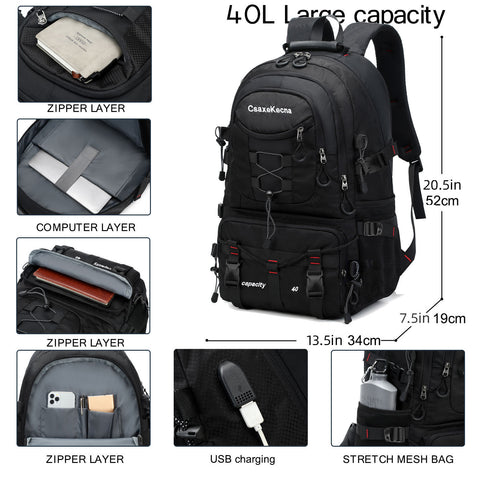 Travel backpack 40L waterproof lightweight outdoor