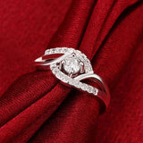 Streetwear 925 Sterling Silver Shiny Zircon Diamond Ring