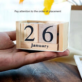 Wooden Perpetual Calendar Eternal Blocks Month Date Display