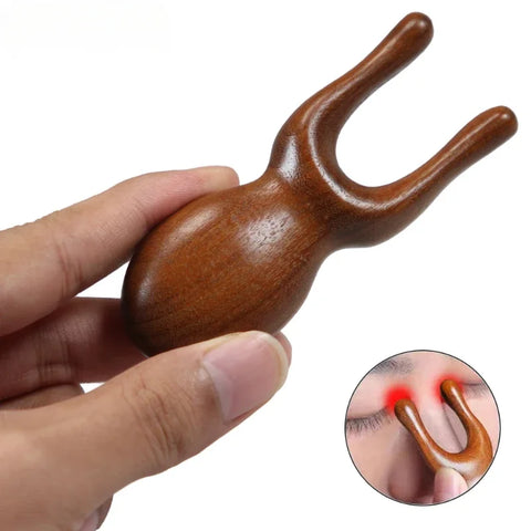 1Pcs Face Scalp Gua Sha Massager Nose Shaper Natural Facial Wooden