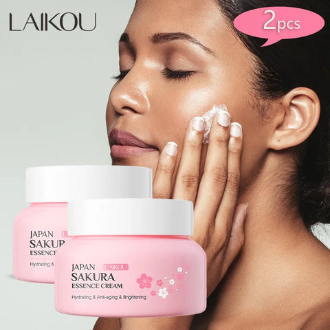 2pcs LAIKOU Japan Sakura Essence Face Cream Cherry Blossom Facial Cream