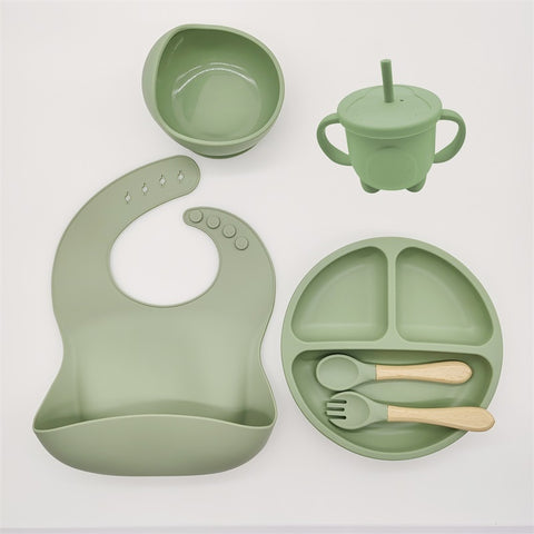 Children's Dishes Set Baby Silicone 6/8-piece Tableware Set