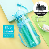 3 Liter Portable Sport Water Bottle With Straw