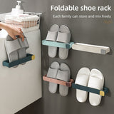 Bathroom Slipper Shelf No Punching Wall Mounted