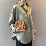 Silk Korean Office Ladies Elegant Shirt Blouse