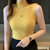 Solid Slim Thin Sleeveless Knit