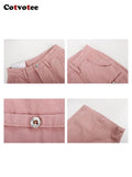 Cotvotee Pink Cargo Jeans Women