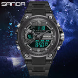 SANDA Multi-Function Sport Digital Watch  Dual Display