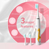 Children's Electric Toothbrush Colorful Cartoon With Replacement Heads