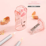 Lovely Cat Claw Pencil Sharpener Case for Kids School Supplies