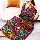 Casual Elegant Retro Style V-neck Tunic Large Swing Dress