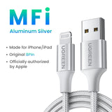 UGREEN MFi USB Lightning Cable for iPhone 2.4A Fast Charging