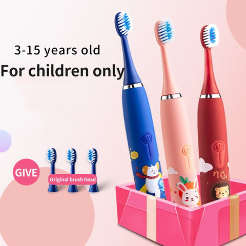 Children's Electric Toothbrush Colorful Cartoon With Replacement Heads