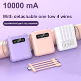 Mini Power Bank 5000/10000/20000mAh with 4 in 1 Charging Cables