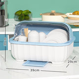 Kitchen Dish Organizer Drain Board with Lid Dish Container Dust Cover