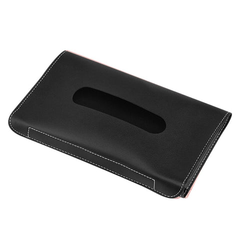 PU Leather Car Sun Visor Hanging Tissue Box