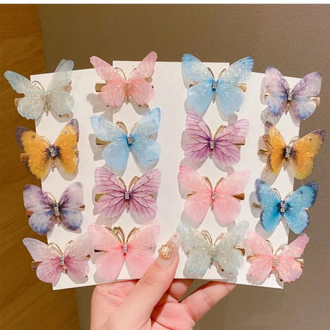 6Pcs/Set Colorful Butterfly Hair Pins Girl Hair Clips