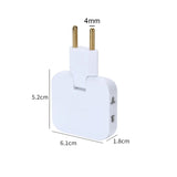 EU Plug 180° Rotatable Socket Adapter Multiprise