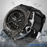 SANDA  Sports Watch Dual Display Digital Silicone Strap