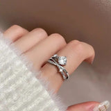 Huitan Twist Design Fancy Women Finger Rings