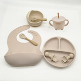 Children's Dishes Set Baby Silicone 6/8-piece Tableware Set