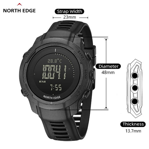 NORTH EDGE VERTICO Men's Digital Watch Carbon Fiber Case