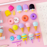 8Pcs Simulation Dessert Burger Eraser Children