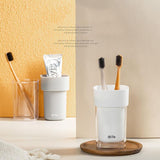 Clear Toothpaste Toothbrush Holder With Wash Cup