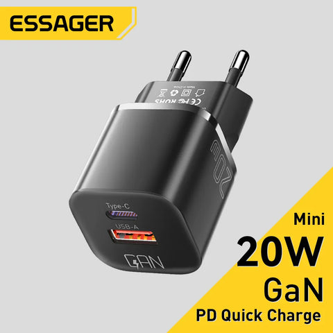 Essager 20W GaN PD USB C Charger for iPhone Type C Fast Charging