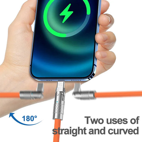 120W 7A Fast charging Type C Cable Rotation Elbow Cable