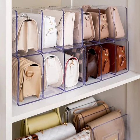 Handbag Storage Rack Wardrobe Divider Shelf Luxury Bag Storage Rack Transparent