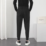 Men Casual Pants Elastic Waist