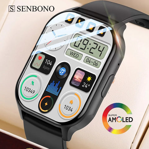 SENBONO 2.04'' AMOLED Screen Smart Watch