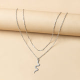 Retro Snake Pendant Necklace Punk Neck Chain For Women