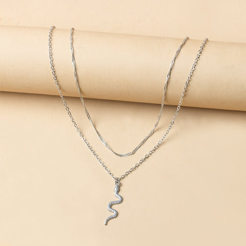 Retro Snake Pendant Necklace Punk Neck Chain For Women