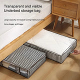 1pc Houndstooth Quilt Clothes Storage Bag Big Capacity Foldable