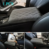 Wave Embroider PU Leather Car Armrest Mat