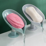 2pcs Drain Soap Holder Leaf Shape Soap Box