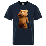 Lovely Ted Bear Drink Beer Poster Funny Printed T-Shirt