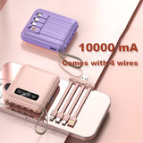 Mini Power Bank 5000/10000/20000mAh with 4 in 1 Charging Cables