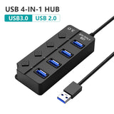 HUB USB 3.0 USB Splitter 2.0 4-in-1 USB Adapter Multi-Port