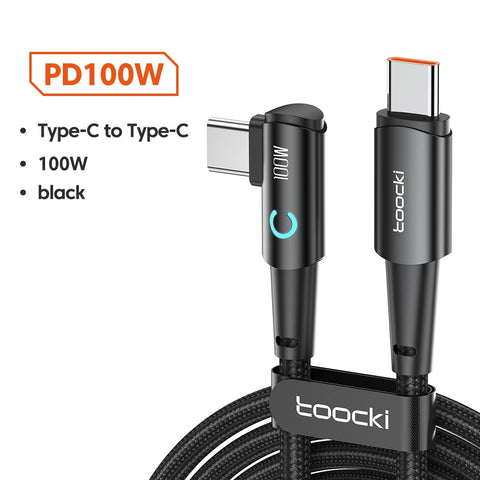 Toocki USB Type C to Type C Cable 90 Degree Angle