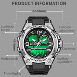 SANDA  Sports Watch Dual Display Digital Silicone Strap