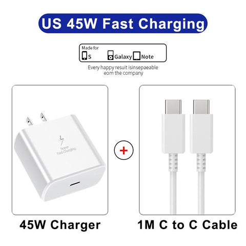 PD 45W Super  USB Type C Cable Fast Charging  Adapter