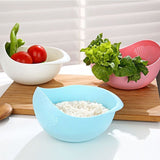 Rice Sieve Plastic Colander Kitchen Drain Basket with Handles