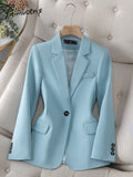 Yitimuceng Single Button Blazers for Women